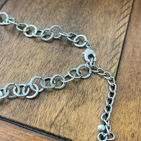 Urban Outfitters chunky linked necklace collar choker spike bib edgy - Picture 11 of 15